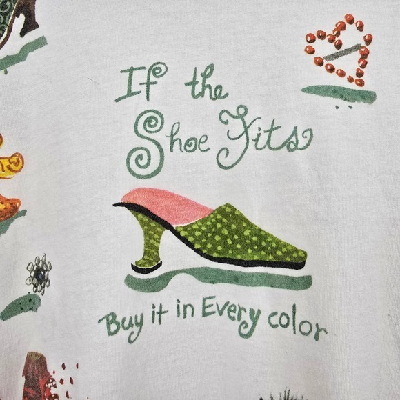 Vintage Shoe Lover Graphic Tunic Top Novelty Print Long Sleeve Womens One Size - Picture 8 of 11